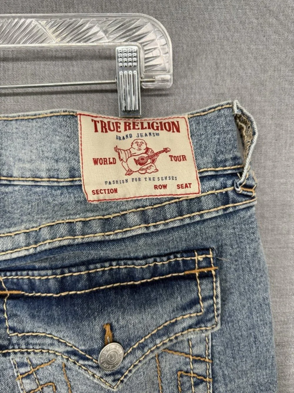 True Religion Ricky Relaxed Straight Denim Shorts Mens 36 11